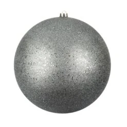 12 Inch Limestone Sequin Christmas Ball Ornament With Drilled Cap