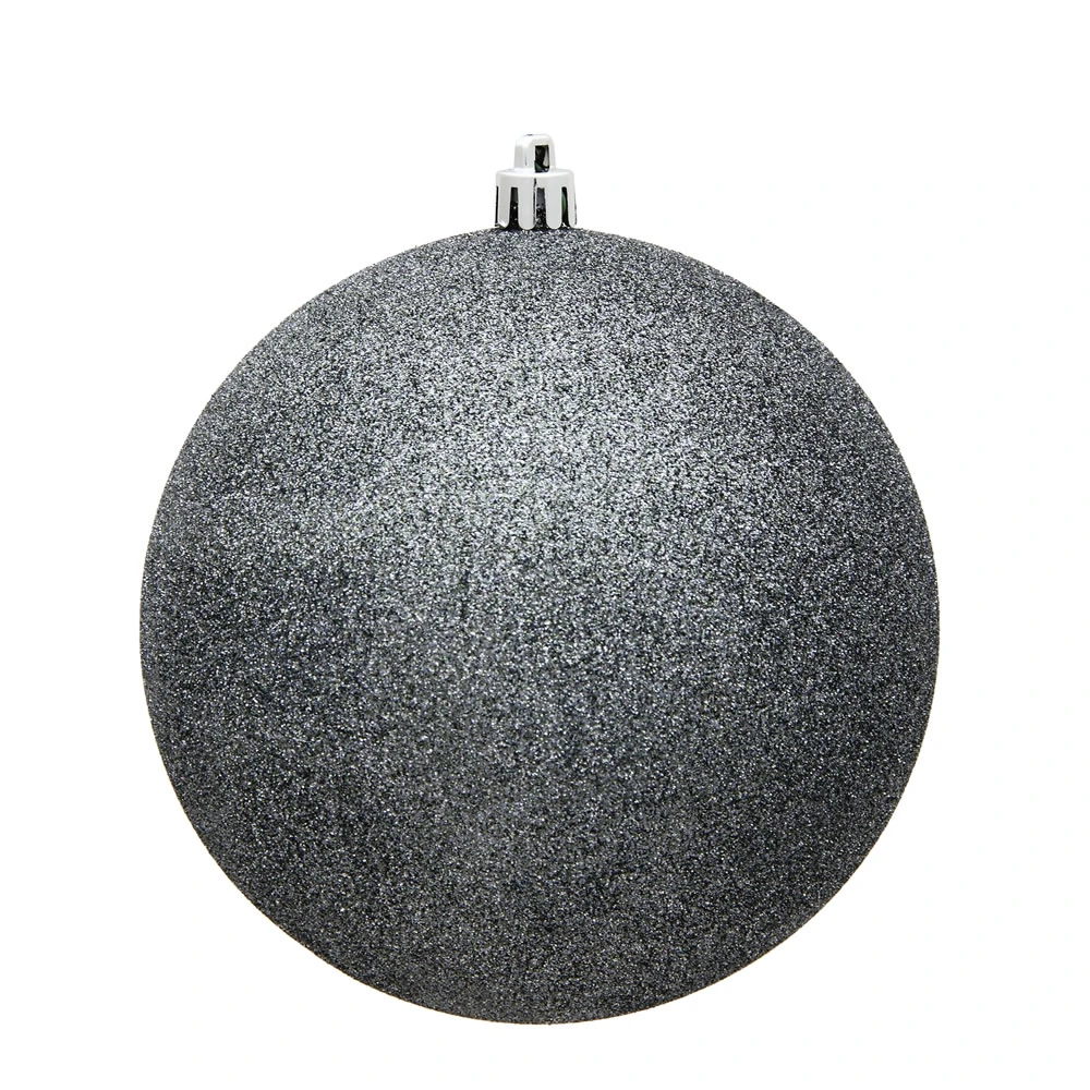 12 Inch Pewter Silver Glitter Round Christmas Ball Ornament Shatterproof UV 3 12 Inch Pewter Silver Glitter Round Christmas Ball Ornament Shatterproof UV