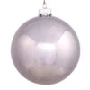 12 Inch Pewter Silver Shiny Round Christmas Ball Ornament Shatterproof UV -Winter Decor Hub n593027dsv