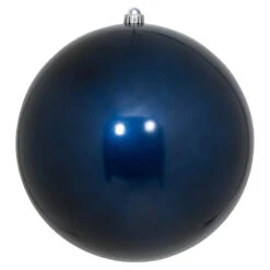 12 Inch Midnight Blue Candy Christmas Ball Ornament With UV Drilled Cap