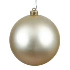 12 Inch Champagne Matte Round Christmas Ball Ornament Shatterproof UV