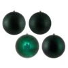 12 Inch Midnight Green Round Christmas Ball Ornament Shatterproof Set Of 4 Assorted Finishes -Winter Decor Hub n593074da