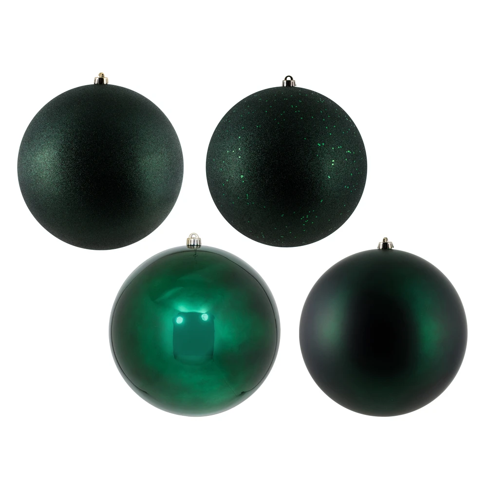 12 Inch Midnight Green Round Christmas Ball Ornament Shatterproof Set Of 4 Assorted Finishes 3 12 Inch Midnight Green Round Christmas Ball Ornament Shatterproof Set Of 4 Assorted Finishes