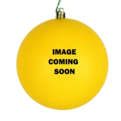 12 Inch Yellow Candy Christmas Ball Ornament With Drilled Cap