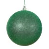 15.75 Inch Green Glitter Round Christmas Ball Ornament Shatterproof UV 2 15.75 Inch Green Glitter Round Christmas Ball Ornament Shatterproof UV -Winter Decor Hub n594004dg