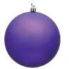 15.75 Inch Purple Violet Matte Round Christmas Ball Ornament Shatterproof UV -Winter Decor Hub n594006dmv