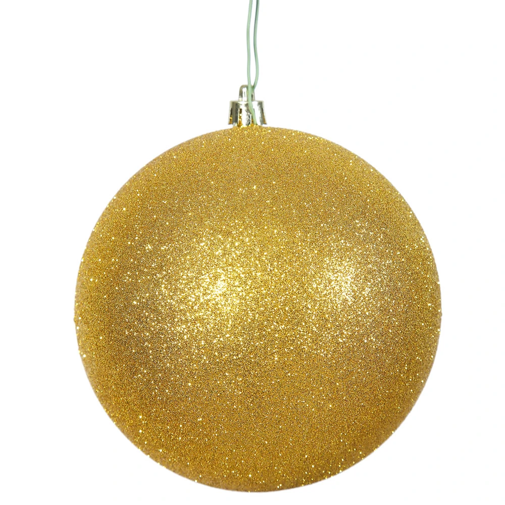 15.75 Inch Gold Glitter Ball Christmas Ornament 3 15.75 Inch Gold Glitter Ball Christmas Ornament