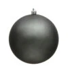 15.75 Inch Pewter Matte Round Christmas Ball Ornament UV Shatterproof -Winter Decor Hub n594027dmv