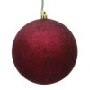 15.75 Inch Burgundy Glitter Round Christmas Ball Ornament Shatterproof UV 2 15.75 Inch Burgundy Glitter Round Christmas Ball Ornament Shatterproof UV -Winter Decor Hub n594065dg