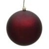 15.75 Inch Burgundy Matte Round Christmas Ball Ornament Shatterproof UV -Winter Decor Hub n594065dmv