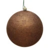 15.75 Inch Mocha Glitter Round Christmas Ball Ornament Shatterproof UV -Winter Decor Hub n594076dg