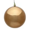 15.75 Inch Mocha Shiny Round Christmas Ball Ornament Shatterproof UV -Winter Decor Hub n594076dsv