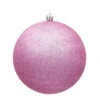 15.75 Inch Pink Glitter Round Christmas Ball Ornament Shatterproof UV -Winter Decor Hub n594079dg