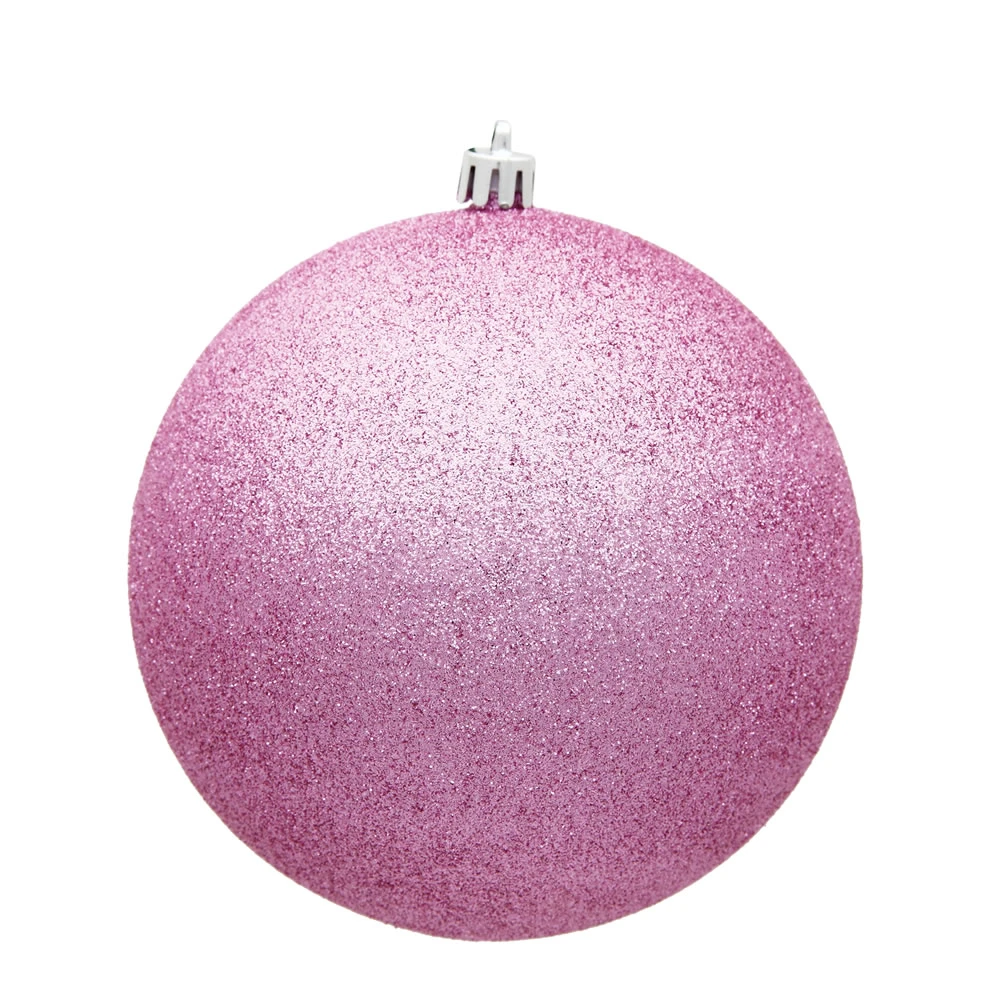 15.75 Inch Pink Glitter Round Christmas Ball Ornament Shatterproof UV 3 15.75 Inch Pink Glitter Round Christmas Ball Ornament Shatterproof UV