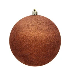 15.75 Inch Copper Glitter Round Christmas Ball Ornament Shatterproof UV