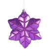 8 Inch Purple Snowflake Ornament 4 Per Set -Winter Decor Hub o121806