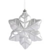 8 Inch Silver Snowflake Ornament 4 Per Set 1 8 Inch Silver Snowflake Ornament 4 Per Set -Winter Decor Hub o121807