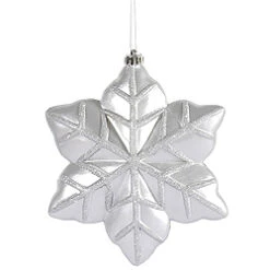 8 Inch Silver Snowflake Ornament 4 Per Set