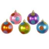 2.4 Inch Assorted Candy Polka Dot Ornament Box Of 15 -Winter Decor Hub o126215