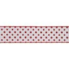 2.5 Inch X 10 Yard White With Red Dots Christmas Ribbon -Winter Decor Hub q130117