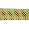 4 Inch X 10 Yard Sage With Red Dots Christmas Ribbon -Winter Decor Hub q130120