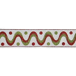 2.5 Inch X 10 Yard White With Red Green Swirls Dots Christmas Ribbon 3 2.5 Inch X 10 Yard White With Red Green Swirls Dots Christmas Ribbon