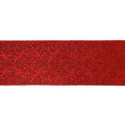 30 Foot Extra Wide Red And Gold Embossed Ribbon