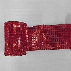 6 Inch X 10 Yard Red Mesh Metallic Check Christmas Ribbon 3 6 Inch X 10 Yard Red Mesh Metallic Check Christmas Ribbon