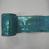 4 Inch X 10 Yard Blue Aqua Mesh Metallic Check Christmas Ribbon -Winter Decor Hub q140207