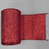 6 Inch X 10 Yard Red Silver Shiny Weave Christmas Ribbon -Winter Decor Hub q140844