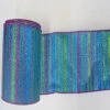 30 Foot Light Blue Glitter Stripe Ribbon 2.5 Inch Width