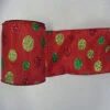 30 Foot Red Glitter Polka Dot Ribbon 4 Inch Width -Winter Decor Hub q141532