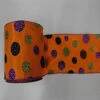30 Foot Orange Glitter Polka Dot Ribbon 4 Inch Width -Winter Decor Hub q141535