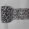 30 Foot White Velvet Brown Leopard Ribbon 2.5 Inch Width