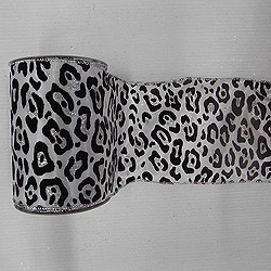 30 Foot White Velvet Brown Leopard Ribbon 2.5 Inch Width 3 30 Foot White Velvet Brown Leopard Ribbon 2.5 Inch Width