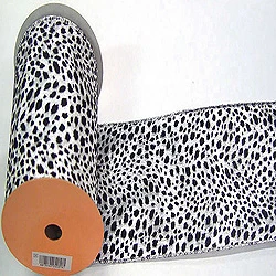 30 Foot Silver Lame Velvet Black Leopard Ribbon 2.5 Inch Width 3 30 Foot Silver Lame Velvet Black Leopard Ribbon 2.5 Inch Width