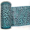 30 Foot Teal Lame Velvet Black Leopard Ribbon 2.5 Inch Width -Winter Decor Hub q143622