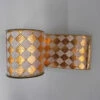 30 Foot Gold And Cream Diamond Lame Ribbon 2.5 Inch Width