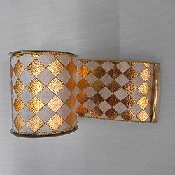 30 Foot Gold And Cream Diamond Lame Ribbon 6 Inch Width 3 30 Foot Gold And Cream Diamond Lame Ribbon 6 Inch Width