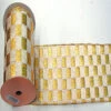 30 Foot Gold And Cream Check Lame Ribbon 4 Inch Width 2 30 Foot Gold And Cream Check Lame Ribbon 4 Inch Width -Winter Decor Hub q145271