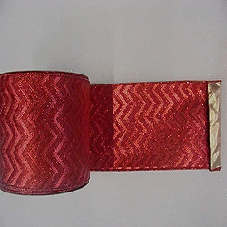 30 Foot Red Chevron Gold Lame Ribbon 2.5 Inch Width 3 30 Foot Red Chevron Gold Lame Ribbon 2.5 Inch Width