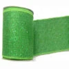 30 Foot Green Sparkle Burlap Ribbon 4 Inch Width -Winter Decor Hub q146486
