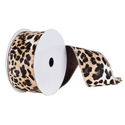 30 Foot Natural Leopard Ribbon 6 Inch Width