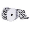 30 Foot Black And White Leopard Ribbon 4 Inch Width -Winter Decor Hub q152412
