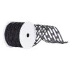 6 Inch X 10 Yard Black Metallic Rectangle Wired Mesh Christmas Ribbon -Winter Decor Hub q154532