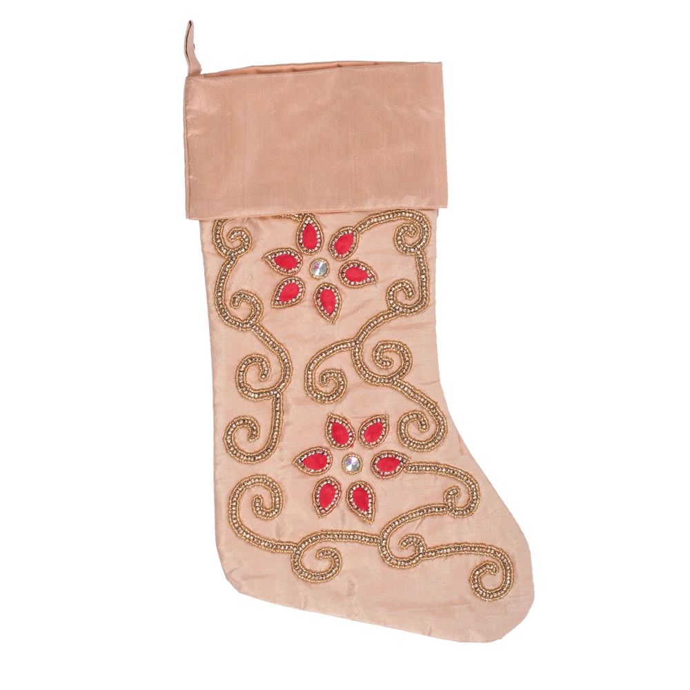 Champagne Polysilk Dupioni Wine Cotton Regal Decorative Christmas Stocking 3 Champagne Polysilk Dupioni Wine Cotton Regal Decorative Christmas Stocking