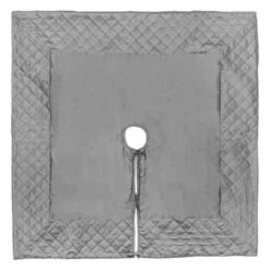 52 Inch Gray Quilt Stitch Decorative Jewel Square Christmas Tree Skirt