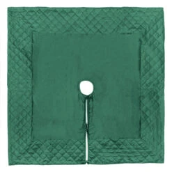 52 Inch Green Quilt Stitch Decorative Jewel Square Christmas Tree Skirt