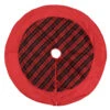 52 Inch Red Black Plaid Decorative Christmas Tree Skirt -Winter Decor Hub qtx190752