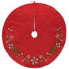 52 Inch Red Beaded Candy Cane Decorative Christmas Tree Skirt -Winter Decor Hub qtx191103